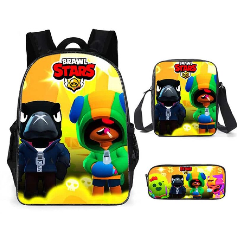 3pcs/set Leon and Crow Brawl Stars Rucksack