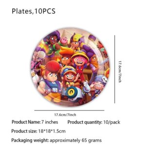 Brawl Stars Birthday Party Paper Plates 7 inchs