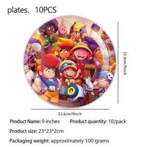 Brawl Stars Birthday Party Paper Plates 9 inchs