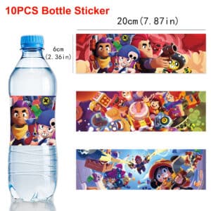 Brawl Stars Birthday Party Mineral Water Bottle Stickers